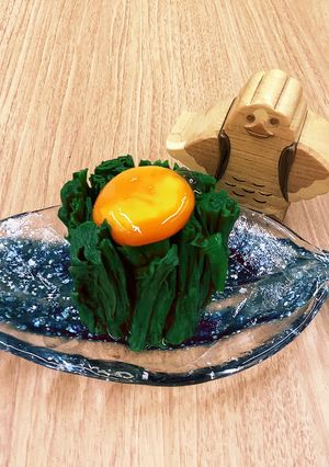 【大崎耕土】にらのおひたし卵黄のせ-レシピのメイン写真