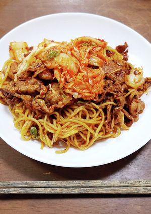 豚キムチ焼きそば　-レシピのメイン写真