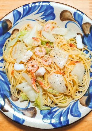 シーフードミックスと白菜のぺぺロンチーノ-レシピのメイン写真