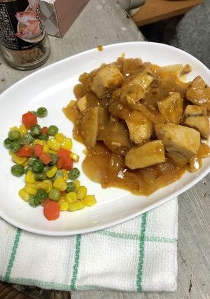 メープルソースの玉ねぎカジキソテー-レシピのメイン写真