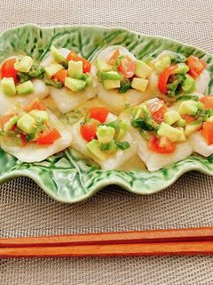 ごま油香る焼き餅のアボトマネギソース♪-レシピのメイン写真