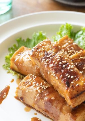 ボリューム満点☆甘辛・厚揚げの豚肉巻き♪-レシピのメイン写真