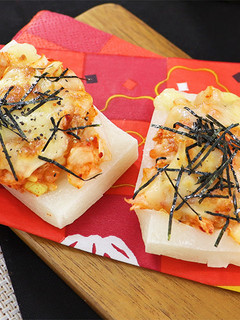 トースターで簡単!お餅キムチピザ-レシピのメイン写真