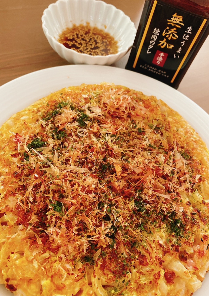 無添加焼肉生だれで白菜大量消費お好み焼き-レシピのメイン写真