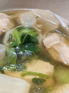 春の七草スープ やわらか鶏肉入り-レシピのメイン写真