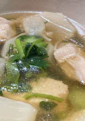 春の七草スープ　やわらか鶏肉入り-レシピのメイン写真