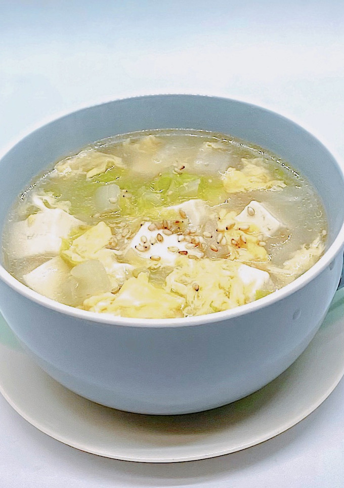 5分で作る！豆腐、白菜のふわとろ卵スープ-レシピのメイン写真