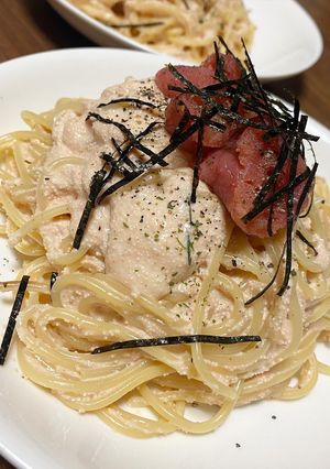 材料2つで簡単激うまタラコクリームパスタ-レシピのメイン写真