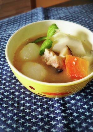 幼児や高齢者に　だまこで雑煮　-レシピのメイン写真