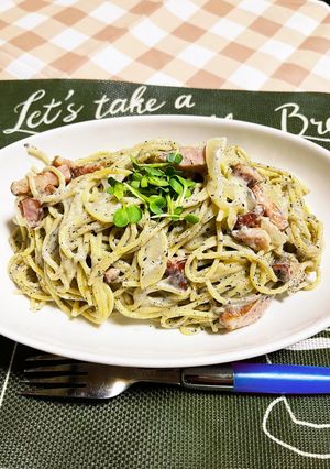 黒ごまクリームパスタ♪♪-レシピのメイン写真