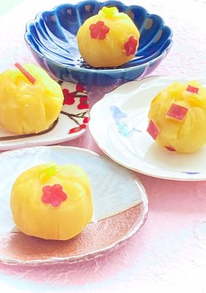 おせちにも☆さつまいもの柚子煮♡茶巾仕立-レシピのメイン写真