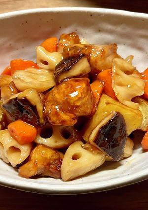 お節の煮物の材料で✨根菜の甘酢あん-レシピのメイン写真