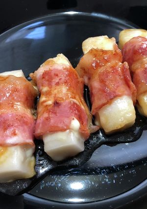 甘辛【餅のベーコンチーズ巻き】-レシピのメイン写真