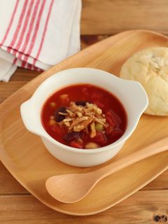 5分で完成♪豆ともち麦のトマトスープ-レシピのメイン写真