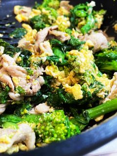 菜の花と豚肉炒め-レシピのメイン写真
