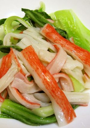 チンゲン菜とカニカマの炒め物-レシピのメイン写真