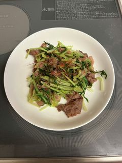 牛コマと水菜炒め-レシピのメイン写真
