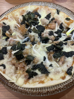 鳥つくねとなめ茸の和風ピザ-レシピのメイン写真