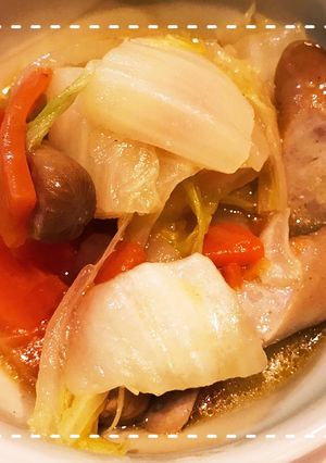 レンジ時短！白菜とウインナーの塩あんかけ-レシピのメイン写真
