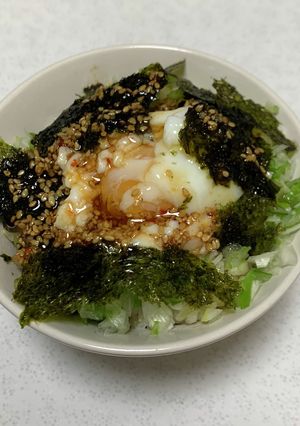 【節約・悪魔飯】ネギたっぷり温玉乗せご飯-レシピのメイン写真