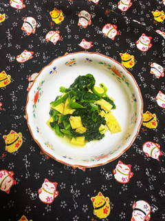 冷凍法蓮草と薄焼き卵の和え物-レシピのメイン写真