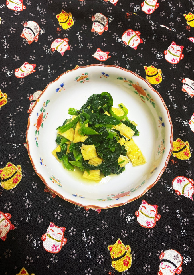冷凍法蓮草と薄焼き卵の和え物-レシピのメイン写真