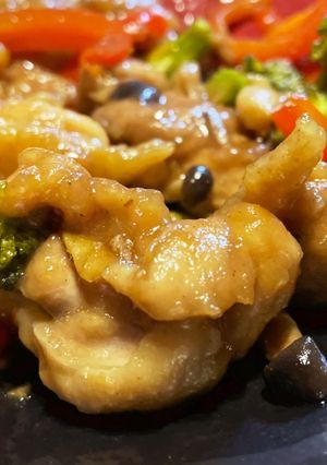 鳥肉とブロッコリーとパプリカの黒酢炒め-レシピのメイン写真