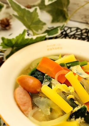 5分でできるウインナーほうれん草のスープ-レシピのメイン写真