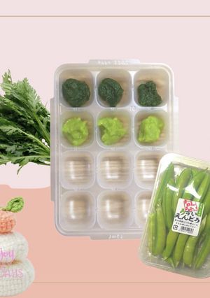 うすいえんどう・春菊【離乳食 後期】-レシピのメイン写真