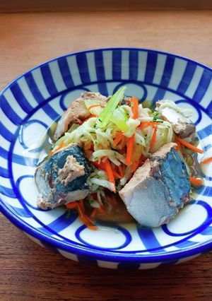 ローリングストック！タイ風鯖水煮缶マリネ-レシピのメイン写真