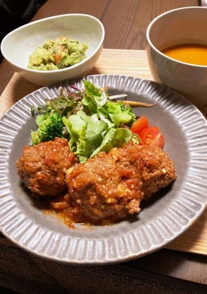 揚げないミートボールに合うトマトソース-レシピのメイン写真