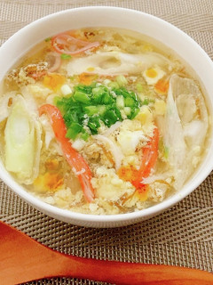 ネギともずく酢の溶き卵スープ-レシピのメイン写真