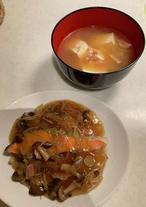 鮭の和風餡掛け、中華スープ-レシピのメイン写真