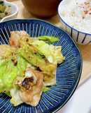 鶏ももとキャベツのごまだれ炒め