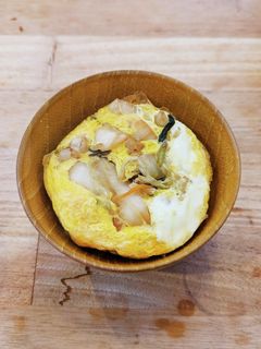 小さいスキレットで朝の漬物ステーキ丼-レシピのメイン写真