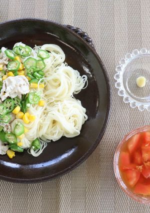 豚しゃぶトマつゆそうめん-レシピのメイン写真