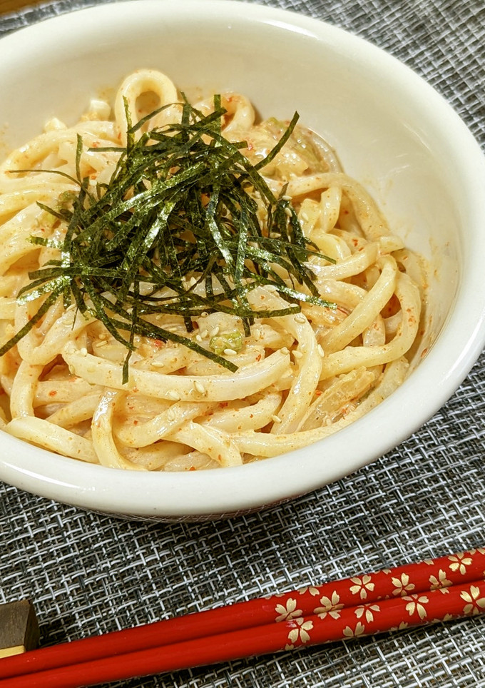 5分で完成！旨味たっぷりキムチマヨうどん-レシピのメイン写真