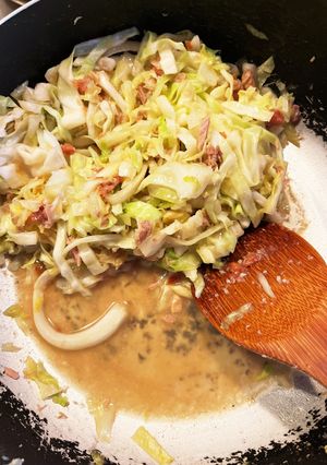 ツナとキャベツの梅肉和風パスタソース-レシピのメイン写真