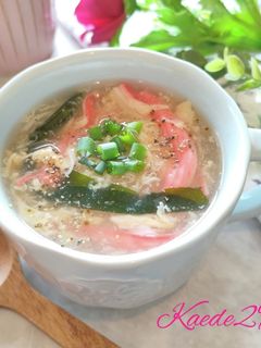 5分で!カニカマうまトロ玉子スープ-レシピのメイン写真