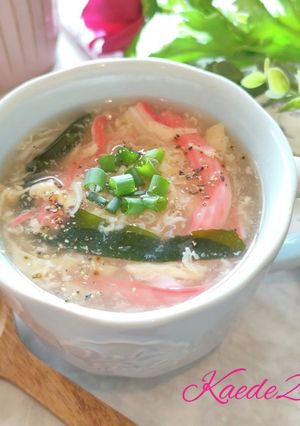 5分で！カニカマうまトロ玉子スープ-レシピのメイン写真