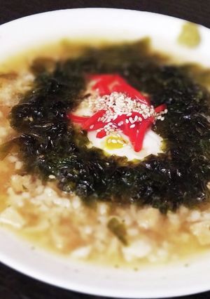朝の５分でできる海苔卵ご飯スープ-レシピのメイン写真