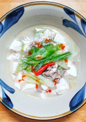 豚ひき肉と長ネギの塩麻婆豆腐-レシピのメイン写真