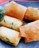 はんぺんと海老の春巻き　野沢菜入り