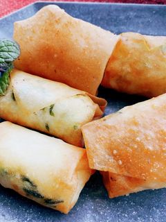 はんぺんと海老の春巻き 野沢菜入り-レシピのメイン写真
