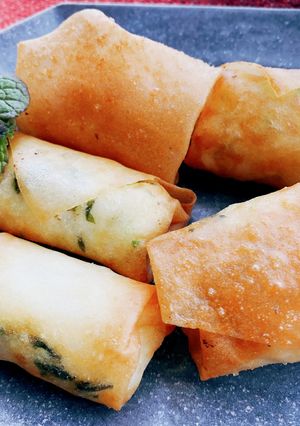 はんぺんと海老の春巻き　野沢菜入り-レシピのメイン写真