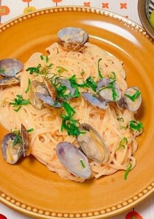 あさりとキムチのクリームうーめん-レシピのメイン写真