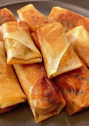 揚げずに焼くだけ！エノキの味噌春巻き-レシピのメイン写真