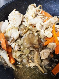 舞茸とむね肉入りのきんぴらごぼう-レシピのメイン写真