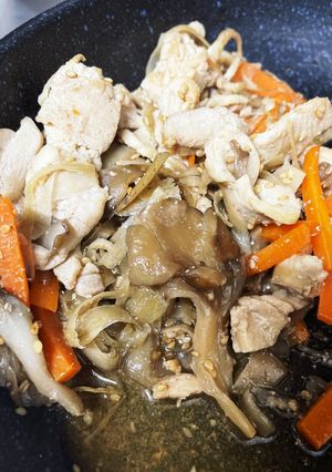 舞茸とむね肉入りのきんぴらごぼう-レシピのメイン写真