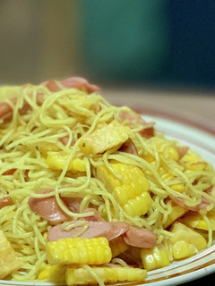 スイートコーンでペペロンチーノ風焼きそば-レシピのメイン写真